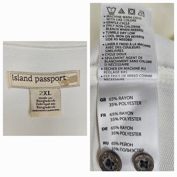 Island Passport Mens Relaxed Fit Rayon Polyester Classic Preppy Golf Shirt 2XL - Picture 5 of 8